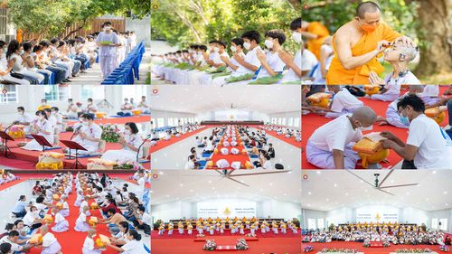 ภาพ No.79259:พิธีตัดปอยผม พิธีขอขมา มอบบาตร-ผ้าไตรนาคธรรมทายาท ในโครงการบรรพชาฟื้นฟูพระพุทธศาสนาทั่วไทย ณ ศูนย์อบรมเยาวชนนครปฐม วันเสาร์ที่ 1 เมษายน พ.ศ.2566