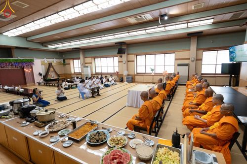 ภาพ No.148871:พิธีวางดวงแก้ว และโปรยรัตนชาติ  สถาปนาหมู่บ้านปฏิบัติธรรม และพิธีถวายภัตตาหารเพลแด่พระบวชใหม่ วัดป่าธรรมกายนานาชาติโทชิหงิ ประเทศญี่ปุ่น วันที่ 13 สิงหาคม พ.ศ. 2567