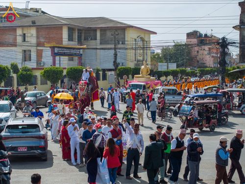 ภาพ No.132024:พิธีต้อนรับ พระ-สามเณร ธรรมยาตรา ในโครงการบรรพชา 1,250 รูป ณ แดนประสูติ สวนลุมพินี ประเทศเนปาล วันที่ 16-17 มีนาคม พ.ศ. 2567