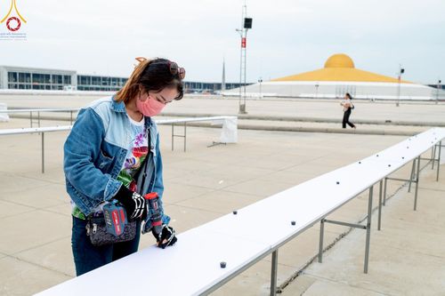 ภาพ No.218366:วันที่ 14-15 เมษายน พ.ศ. 2568 การเตรียมงานเครื่องเสียง , การเตรียมงานติดผ้ารับประเคน , การเตรียมงานเครื่องนอนพระสังฆาธิการ , การเตรียมงานจุดนั่งสาธุชน , การเตรียมงานถุงน้ำถ่วงน้ำหนักโต๊ะ , การเตรียมงานภาชนะฉันภัตตาหาร เพื่องานวันคุ้มครองโลก 22 เมษายน พ.ศ