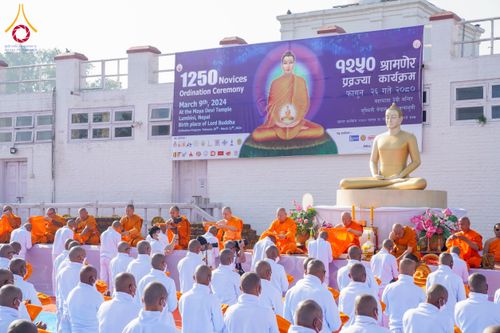 ภาพ No.130498:พิธีบรรพชาธรรมทายาท ในโครงการบรรพชา 1,250 รูป ณ แดนประสูติ สวนลุมพินี ประเทศเนปาล วันที่ 9 มีนาคม พ.ศ. 2567