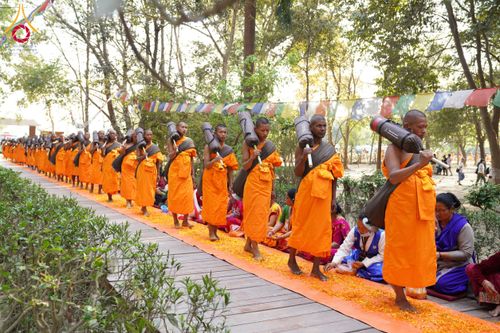 ภาพ No.132102:พิธีต้อนรับ พระ-สามเณร ธรรมยาตรา ในโครงการบรรพชา 1,250 รูป ณ แดนประสูติ สวนลุมพินี ประเทศเนปาล วันที่ 16-17 มีนาคม พ.ศ. 2567