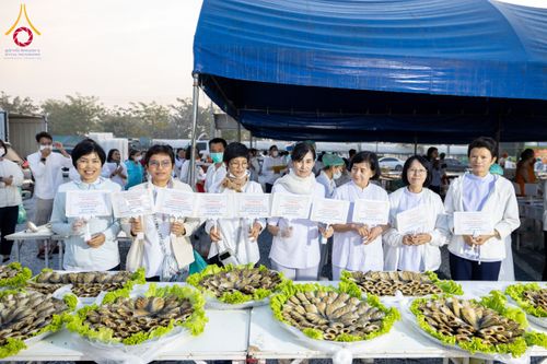 ภาพ No.201413:พิธีถวายภัตตาหารเป็นสังฆทาน แด่พระธรรมยาตรา ณ อนุสรณ์สถานบางปลา วัดบางปลา อำเภอบางเลน จังหวัดนครปฐม ในโครงการธรรมยาตรา กตัญญูบูชา มหาปูชนียาจารย์ พระมงคลเทพมุนี(สด จนฺทสโร) พระผู้ปราบมาร อนุสรณ์สถาน 7 แห่ง ปีที่ 13 วันที่ 25 มกราคม พ.ศ. 2568