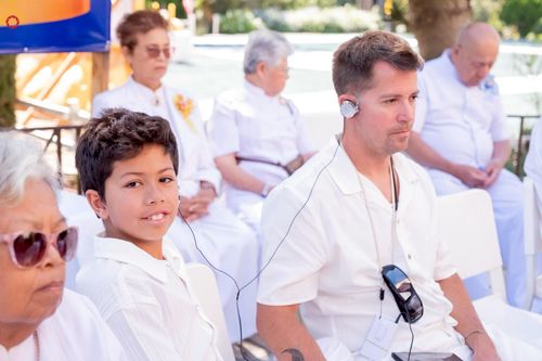 ภาพ No.252331:วันที่ 4-5 ตุลาคม พ.ศ. 2568  วัดพระธรรมกายแคลิฟอร์เนีย ประเทศสหรัฐอเมริกา ได้จัดพิธีตัดปอยผม โดยคณะสงฆ์ ญาติ ๆ และสาธุชน ให้กับนาคธรรมทายาท 8 ท่าน และได้จัดพิธีบรรพชา-อุปสมบท ฉลองพิธีทอดกฐินบรมจักรพรรดิ สร้างอุโบสถ 82 ปี บูชาธรรมหลวงพ่อธัมมชโย