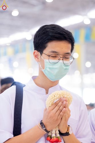 ภาพ No.78954:พิธีตักบาตร ข้าวสารอาหารแห้ง พิธีบูชาข้าวพระ ในวันอาทิตย์ต้นเดือนที่ 2 เมษายน พ.ศ. 2566