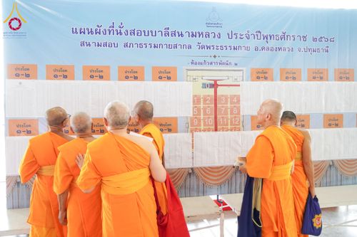 ภาพ No.208738:พระบาทสมเด็จพระเจ้าอยู่หัวทรงพระกรุณาโปรดเกล้าฯ พระราชทานภัตตาหารพระราชทาน แด่พระภิกษุ สามเณร ในการสอบบาลีสนามหลวง ณ วัดพระธรรมกาย วันที่ 22 กุมภาพันธ์ พ.ศ. 2568 ณ วัดพระธรรมกาย อำเภอคลองหลวง จังหวัดปทุมธานี