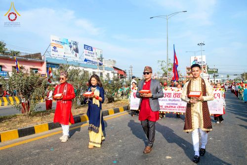 ภาพ No.212959:วันที่ 14 - 15 มีนาคม พ.ศ. 2568 คณะสงฆ์และสามเณรเดินธรรมยาตรา ในโครงการบวชสามเณรเนปาล 500 รูป ไปยังสถานที่รอบมายาเทวีและลุมพินีเกรด ณ ลุมพินี ประเทศเนปาล