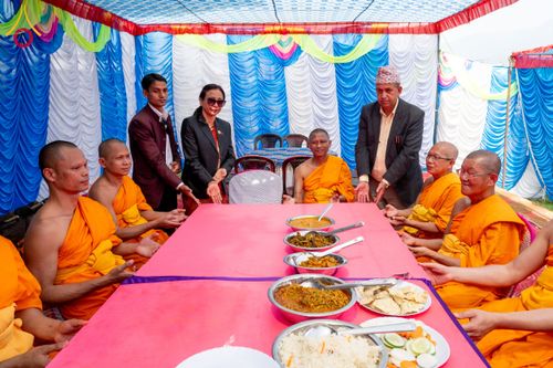 ภาพ No.132079:พิธีต้อนรับ พระ-สามเณร ธรรมยาตรา ในโครงการบรรพชา 1,250 รูป ณ แดนประสูติ สวนลุมพินี ประเทศเนปาล วันที่ 16-17 มีนาคม พ.ศ. 2567