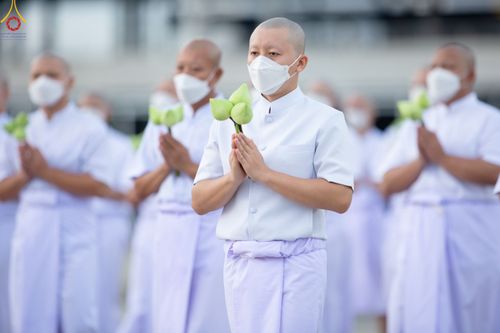 ภาพ No.82637:พิธีเวียนประทักษิณ, พิธีวันทาเจดีย์ ณ มหาธรรมกายเจดีย์  พิธีบรรพชาหมู่พระพี่เลี้ยงเข้าพรรษา, ธรรมทายาทอุดมศึกษา รุ่นที่ 50(ภาคฤดูฝน) และธรรมทายาทพุทธศาสตร์สากล รุ่นที่ 7 (ภาคฤดูฝน) วันเสาร์ที่ 17 มิถุนายน พ.ศ. 2566 ณ  โบสถ์พระไตรปิฎก วัดพระธรรมกาย จ.ปทุม