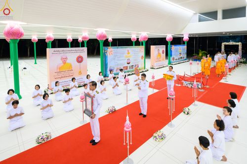 ภาพ No.78560:พิธีต้อนรับสัญญาบัตร พัดยศ ผ้าไตรและถวายมุทิตาสักการะฯ พระครูสิทธิรัตนวิเทศ และ พระครูวิเทศสันติคุณ วันอังคารที่ 28 มีนาคม พ.ศ. 2566 ณ อุโบสถวัดพระธรรมกาย