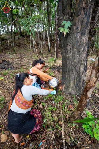 ภาพ No.174449:พิธีตักบาตรพระ,พิธีทอดผ้าป่า พิธีกลั่นแผ่นดินโปรยรัตนชาติ  สร้างพระอุโบสถและเจดีย์ วัดป่าสัมมาทิฏฐิและวัดสิริขันโท แขวงอัตตะปือ สปป. ลาว วันที่ 29 ตุลาคม พ.ศ. 2567