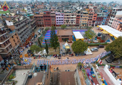 ภาพ No.129840:พิธีตัดปอยผมและแห่นาคธรรมทายาท ในโครงการบรรพชา 1,250 รูป ณ แดนประสูติ สวนลุมพินี ประเทศเนปาล วันที่ 2 มีนาคม พ.ศ. 2567