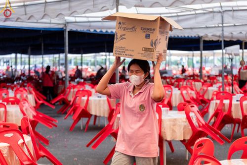 ภาพ No.59558:การอบรมอาสาสมัคร  เตรียมงานและจัดถวายภัตตาหาร แด่พระสังฆาธิการ 10,000 กว่าวัดทั่วประเทศ ในวันที่ 21-22 เมษายน พ.ศ.2567 เพื่องานวันคุ้มครองโลก จัดโดย ชมรมพุทธศาสตร์สากลฯ