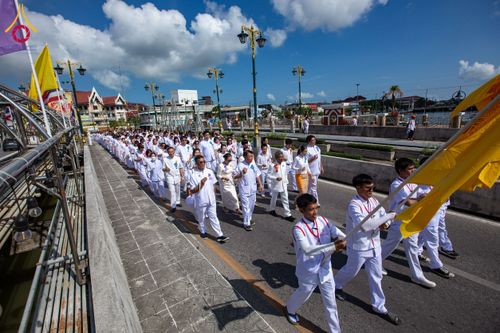 ภาพ No.211405:วันอาทิตย์ที่ 16 มีนาคม พ.ศ. 2568 ธรรมยาตราอัญเชิญพระบรมสารีริกธาตุ รอบเมืองปัตตานี ประดิษฐาน ณ ปทุมเจดีย์ เจดีย์พระพุทธเจ้า 5 พระองค์  ศูนย์อบรมเยาวชนปัตตานี