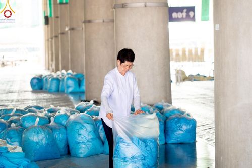 ภาพ No.220761:วันที่ 24-25 เมษายน พ.ศ. 2568 การเก็บงาน ผ้ารับประเคน ผ้าระบาย โต๊ะ เก้าอี้  ภายหลังงานวันคุ้มครองโลก ณ วัดพระธรรมกาย