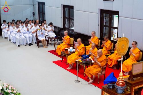 ภาพ No.231269:วันพฤหัสบดีที่ 3 กรกฏาคม พ.ศ. 2568 พิธีมุทิตาสักการะพระภิกษุนาคหลวง พระมหาพนาวัฒน์ ธมฺมนฺตคามี (จันทร์เผือก) เปรียญธรรม ๙ ประโยค ณ วัดพระธรรมกาย ปทุมธานี