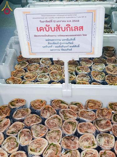 ภาพ No.193798:สาธุชนถวายภัตตาหารเป็นสังฆทาน แด่พระธรรมยาตรา ณ อนุสรณ์สถานมหาวิหารพระมงคลเทพมุนี (โลตัสแลนด์) อ.สองพี่น้อง จ.สุพรรณบุรี ในโครงการธรรมยาตรา กตัญญูบูชา มหาปูชนียาจารย์ พระมงคลเทพมุนี(สด จนฺทสโร) พระผู้ปราบมาร ปีที่ 13 วันที่ 12 มกราคม พ.ศ.2568