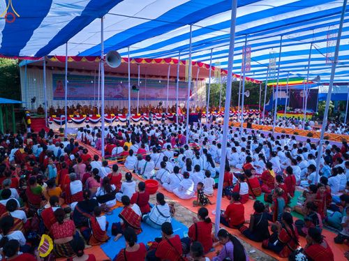 ภาพ No.63499:พิธีถวายและฉลองพระพุทธรูปปางไสยาสน์ขนาด 126 ฟุต ใหญ่ที่สุดในประเทศบังกลาเทศ ณ วัดจูราชารี สาขะ บานา วิหาร รังกามาติ วันที่ 16 พฤศจิกายน พ.ศ. 2565