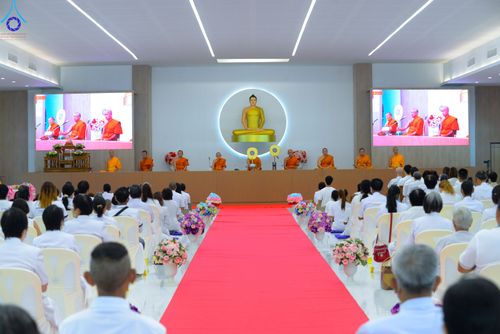 ภาพ No.83266:พิธีถวายสังฆทานคณะสงฆ์ 85 รูป  และพิธีทอดผ้าป่ายกช่อฟ้าดวงแก้ว มหาวิหารหลวงปู่  วันอาทิตย์ที่ 18 มิถุนายน 2566 ณ ศูนย์ปฏิบัติธรรมภาคใต้ อ.บางกล่ำ จ.สงขลา