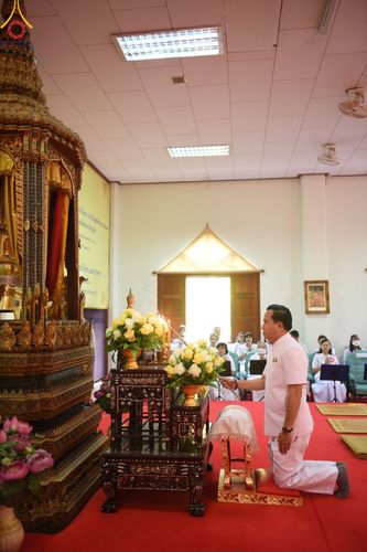 ภาพ No.135566:พิธีขอขมามอบผ้าไตร, พิธีบรรพชาสามเณร ในโครงการบรรพชาสามเณร ฟื้นฟูพระพุทธศาสนาทั่วไทย ณ วัดพระพุทธบาท ราชวรมหาวิหาร อ.พระพุทธบาท จ.สระบุรี วันที่ 6 เมษายน พ.ศ. 2567