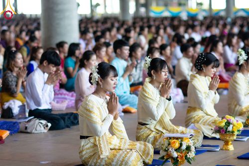 ภาพ No.100059:พิธีทอดผ้าป่า เมียนมาร์ และพิธีสวดธรรมจักร ครั้งที่ 5 ประจำปี พ.ศ. 2566 วันอาทิตย์ที่ 3 ธันวาคม พ.ศ. 2566