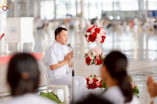 ภาพ No.223167:วันที่ 2 -10 พฤษภาคม พ.ศ. 2568 พิธีตัดปอยผม ปลงผม พิธีขอขมาลาอุปสมบทอุทิศชีวิต ของอุบาสก พิสิทธิ์ หมื่นแกล้ว  ณ วัดพระธรรมกาย