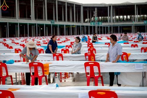 ภาพ No.218722:วันพฤหัสบดีที่ 17 เมษายน พ.ศ. 2568 การเตรียมงานในลานธรรม , สภาธรรมกายสากล , วิหารคด  เพื่องานวันคุ้มครองโลก 22 เมษายน พ.ศ. 2568