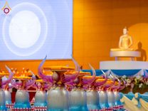 ภาพ No.215286:วันอาทิตย์ต้นเดือนที่ 6 เมษายน พ.ศ. 2568 พิธีบูชาข้าวพระ สภาธรรมกายสากล วัดพระธรรมกาย