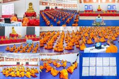 ​วันอาทิตย์ที่ 22 มีนาคม พ.ศ.2569 สามเณรธรรมทายาทเนปาล 500 รูป ฟังธรรม สวดมนต์ ปฏิบัติธรรมร่วมกัน  ณ International Assembly and Meditation Hall Lumbini