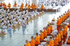 ภาพ No.210577:วันเสาร์ที่ 8 มีนาคม พ.ศ. 2568 พิธีสวดพระพุทธมนต์ และถวายภัตตาหารเมนูสวรรค์แด่พระภิกษุ สามเณร ณ หอฉันคุณยายอาจารย์ฯ วัดพระธรรมกาย