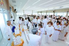 ภาพ No.83280:พิธีถวายสังฆทานคณะสงฆ์ 85 รูป  และพิธีทอดผ้าป่ายกช่อฟ้าดวงแก้ว มหาวิหารหลวงปู่  วันอาทิตย์ที่ 18 มิถุนายน 2566 ณ ศูนย์ปฏิบัติธรรมภาคใต้ อ.บางกล่ำ จ.สงขลา