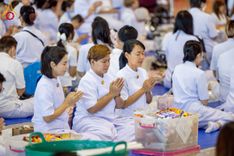 ภาพ No.231987:วันอาทิตย์ที่ 6 กรกฏาคม พ.ศ. 2568 พิธีตักบาตร ข้าวสารอาหารแห้ง  พิธีบูชาข้าวพระ สัมมนาพิเศษราชเหล็ก ณ สภาธรรมกายสากล วัดพระธรรมกาย